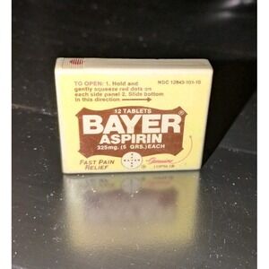 Vintage 1987 Bayer Aspirin Travel/To Go Pocket Pack  *EMPTY*